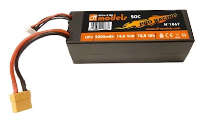 Lipo Akku 4S 14.8 Volt 5200mAh  50C  XT90  eckig