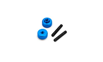 4/40 Thumb Nuts w/ Set Screw, 2pc – Blue