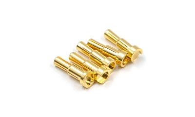 Goldkontakt 4.0 & 5.0 mm Stecker, Anlötung 90° Winkel  (5 Stück)