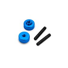 4/40 Thumb Nuts w/ Set Screw, 2pc – Blue