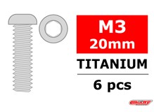 Titanschrauben M3 x 20mm - Innensechskant Linsenkopf - 6 St