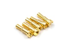 Goldkontakt 4.0 & 5.0 mm Stecker, Anlötung 90° Winkel  (5 Stück)